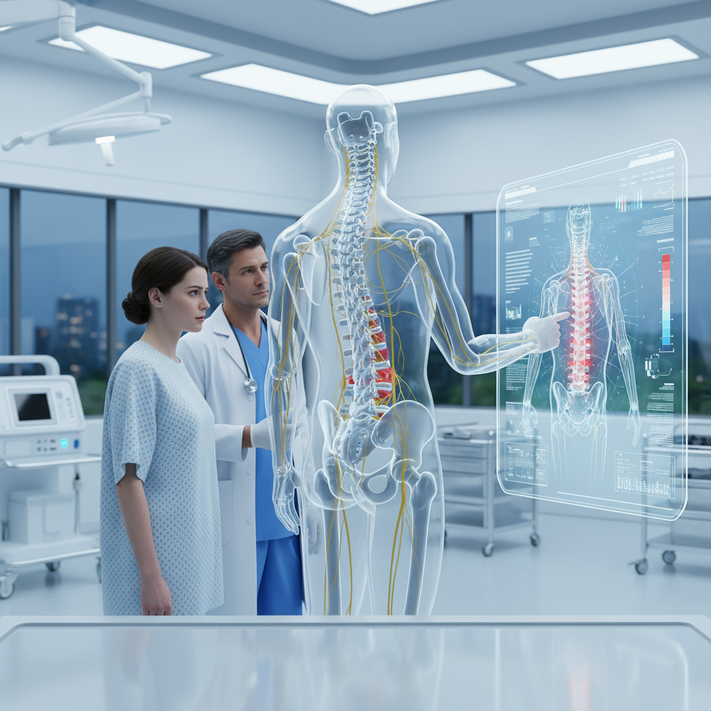 Схема, що показує компресію нерва при грижі поперекового та шийного відділів