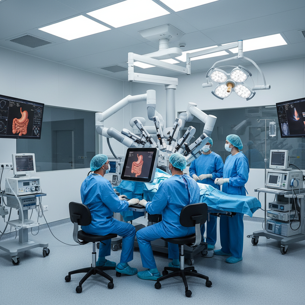 Robotik cerrahi konsolu ve ameliyat planlama görseli